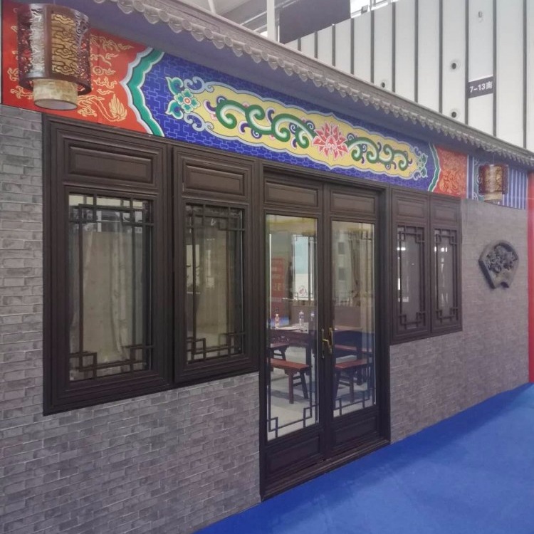 张掖市仿古门窗 古建中式门窗 铝合金仿古门窗厂家
